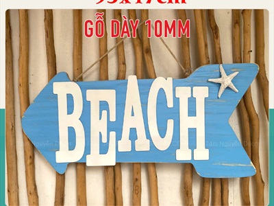 Tranh gỗ chủ đề biển chữ BEACH theo yêu cầu [Thủ công - Kĩ đẹp] TRANHGO-02